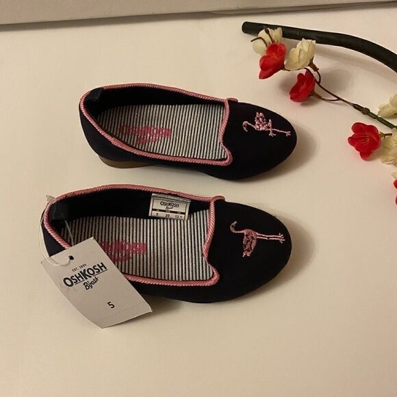 Oshkosh B’Gosh Flats , Navy Blue , Flamingo Pink - Picture 7 of 7
